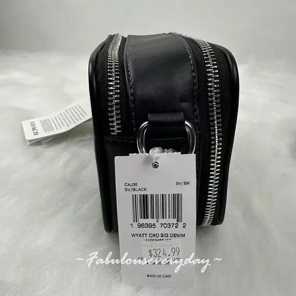 COACH Men's Wyatt Crossbody Bag In Signature Denim/Silver/Black CAJ35 NWT